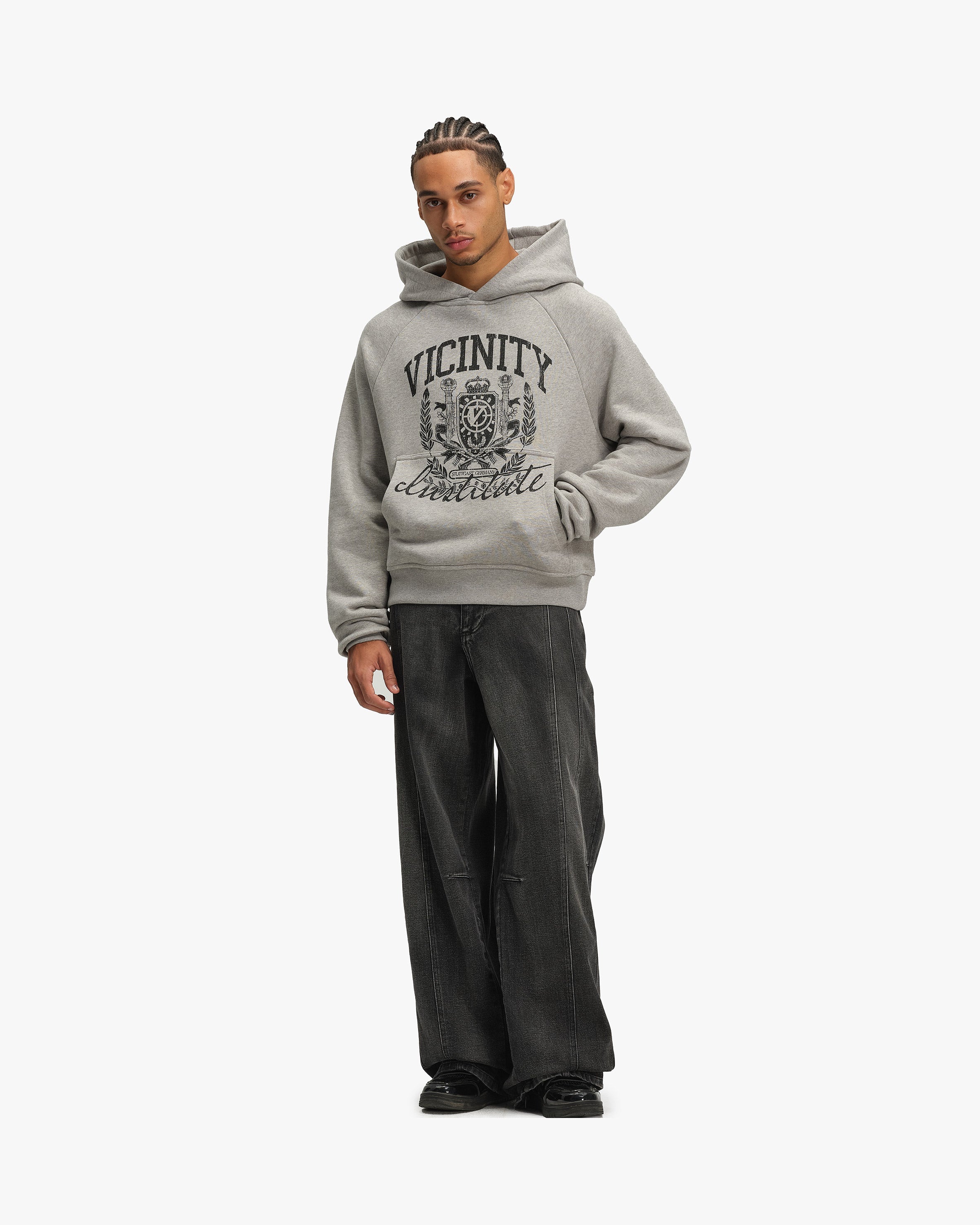 INSTITUTE HOODIE GREY MELANGE