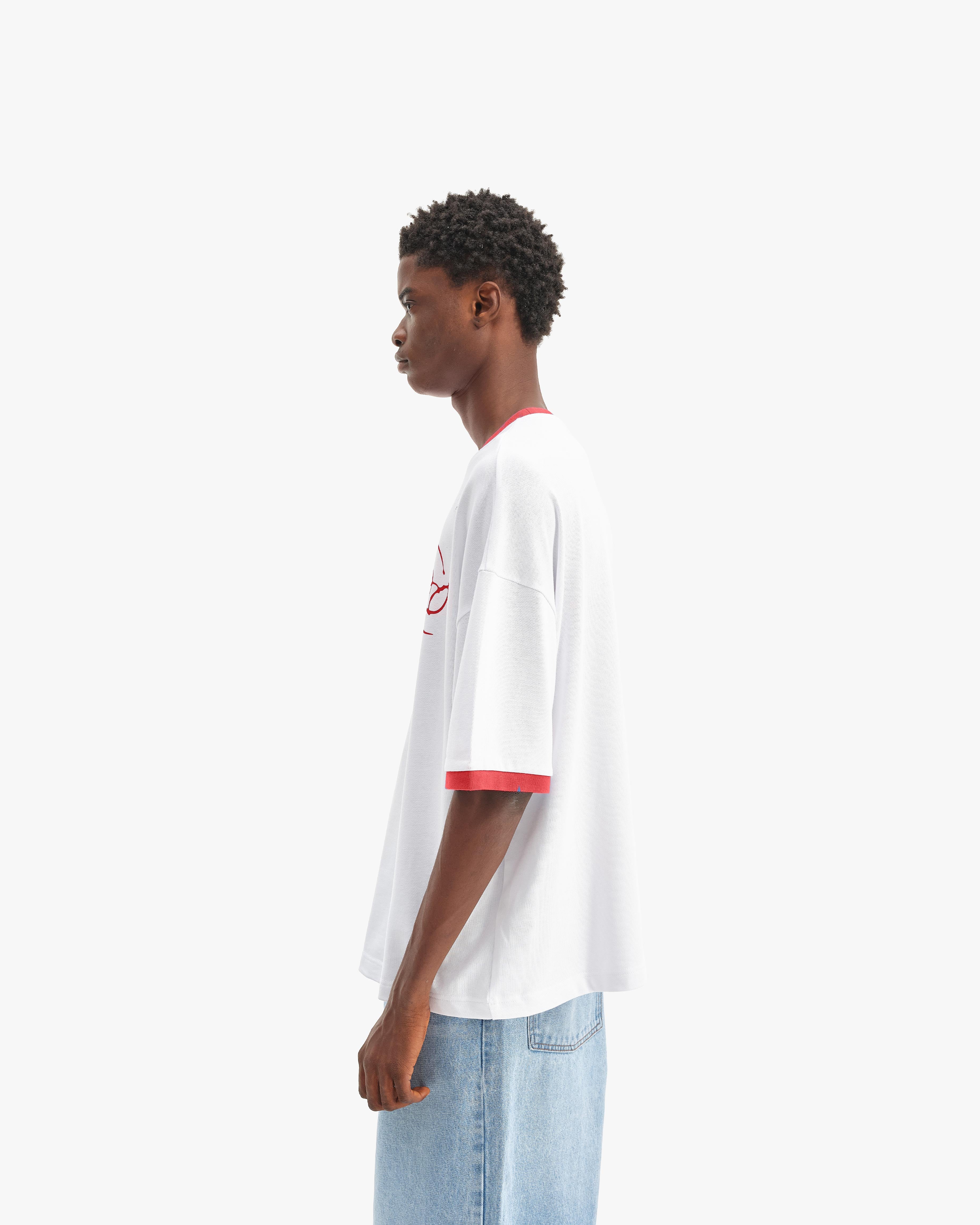 SIGNATURE TEE WHITE/RED