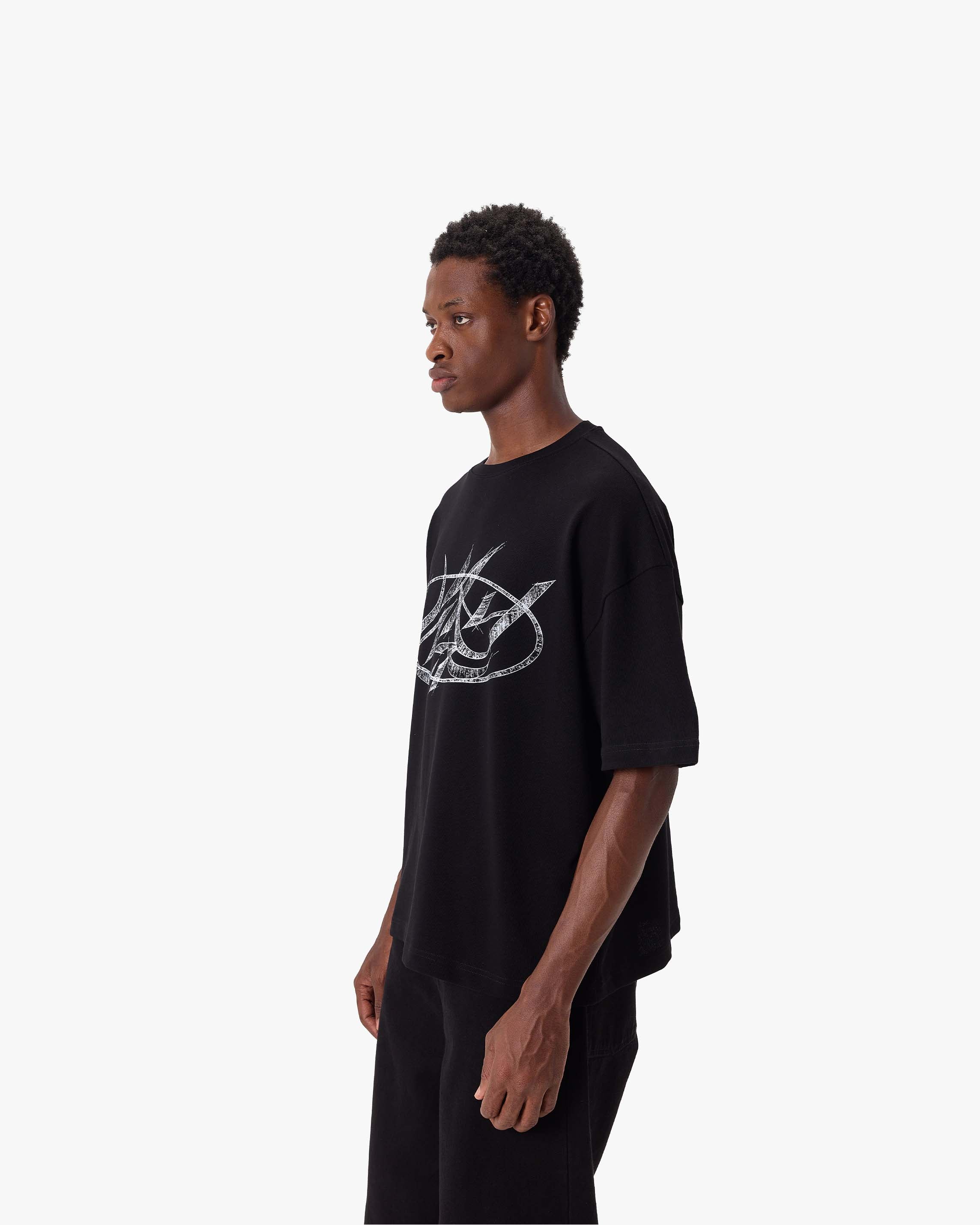 DRAWN SCRIPT TEE BLACK
