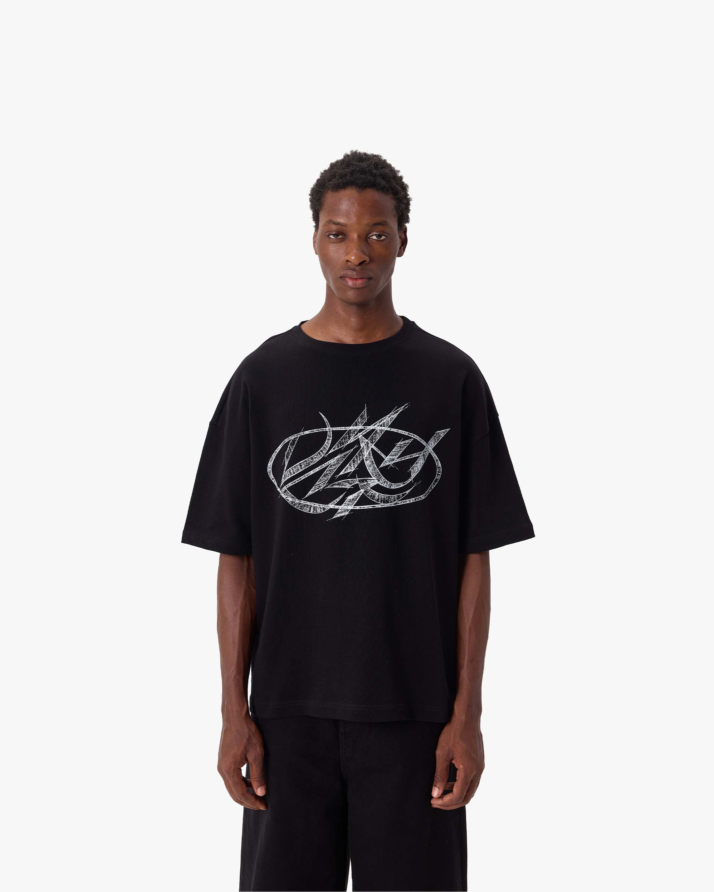 DRAWN SCRIPT TEE BLACK