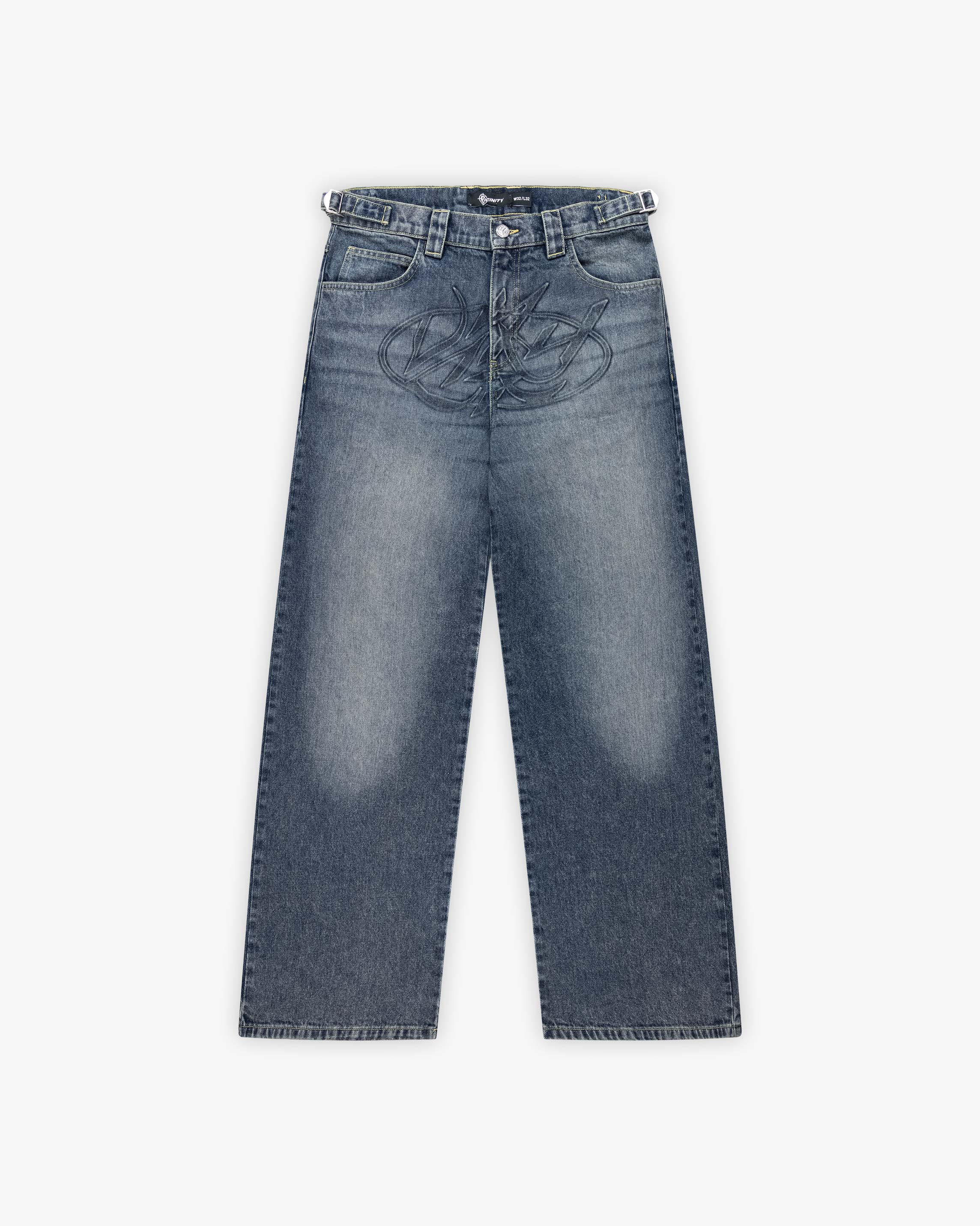 EMBOSSED SCRIPT LOGO DENIM BLUE