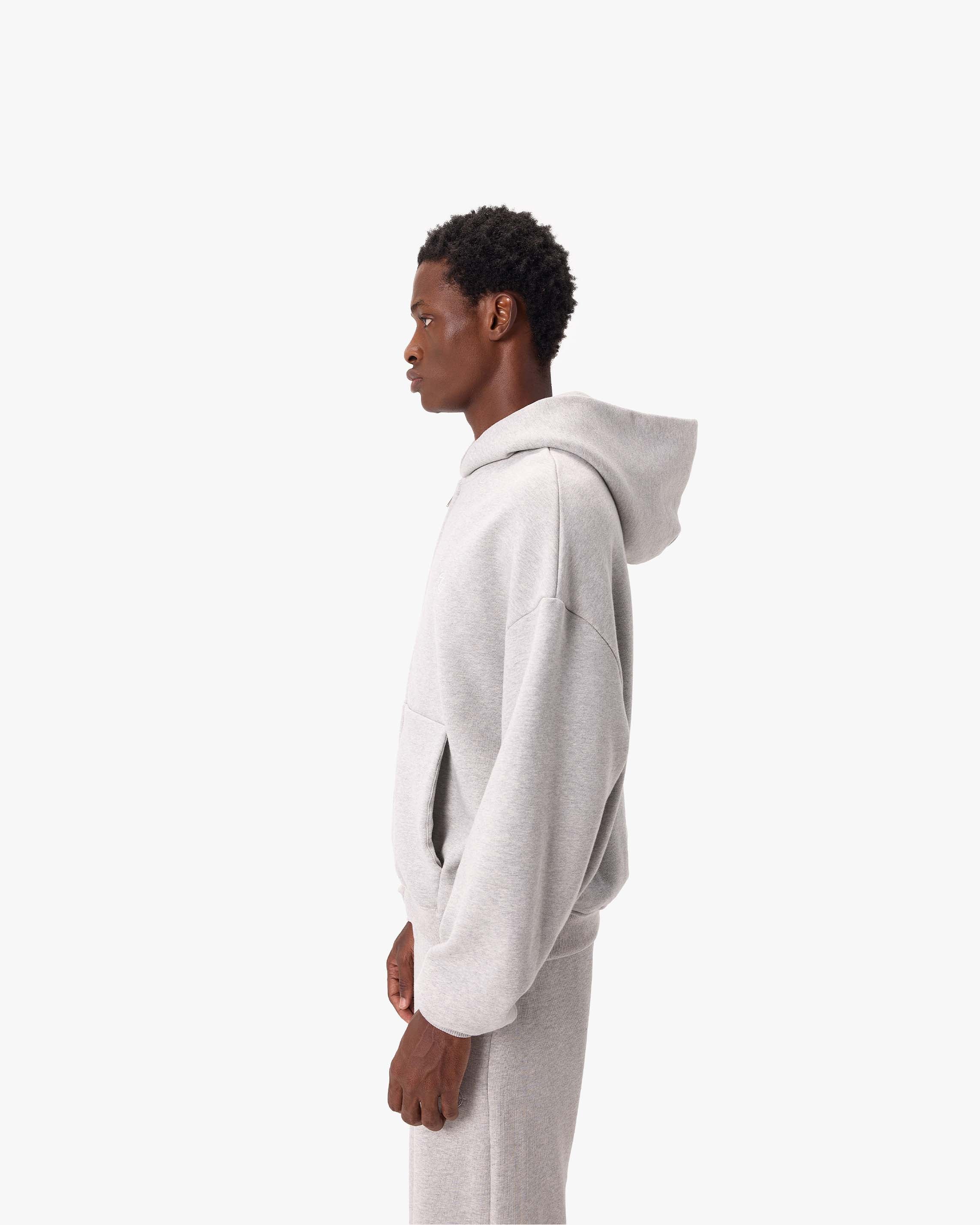 SOFTS ZIP-HOODIE GREY MELANGE