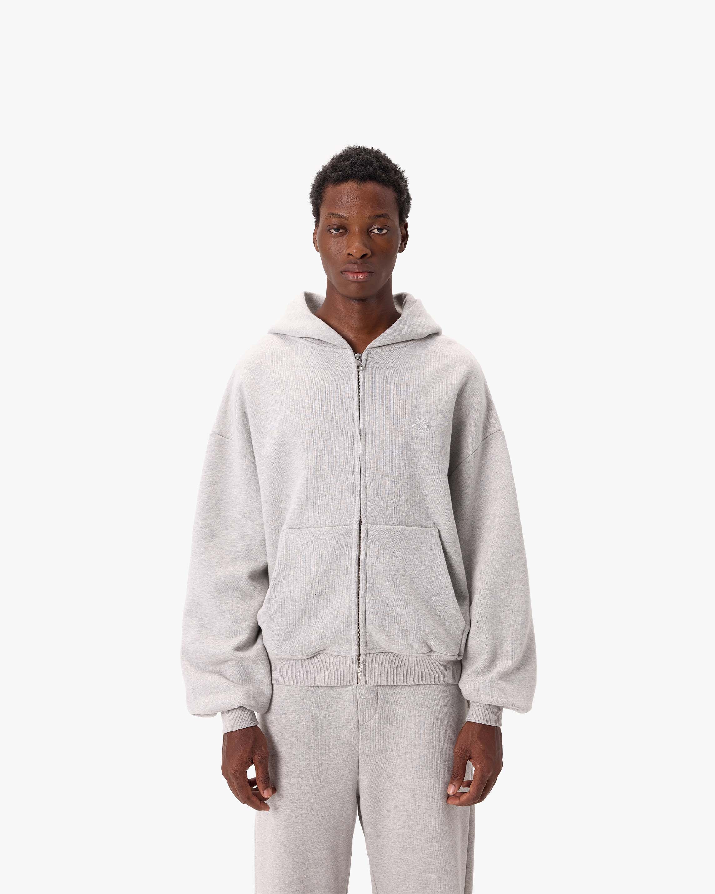 SOFTS ZIP-HOODIE GREY MELANGE