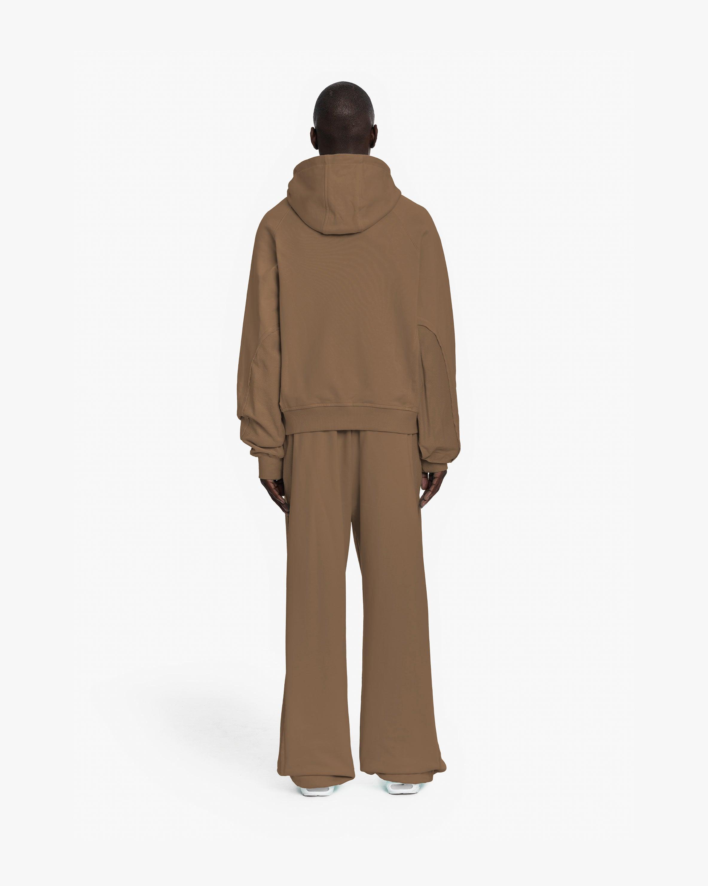 INSIDE OUT ZIP HOODIE CHOCOLATE BROWN