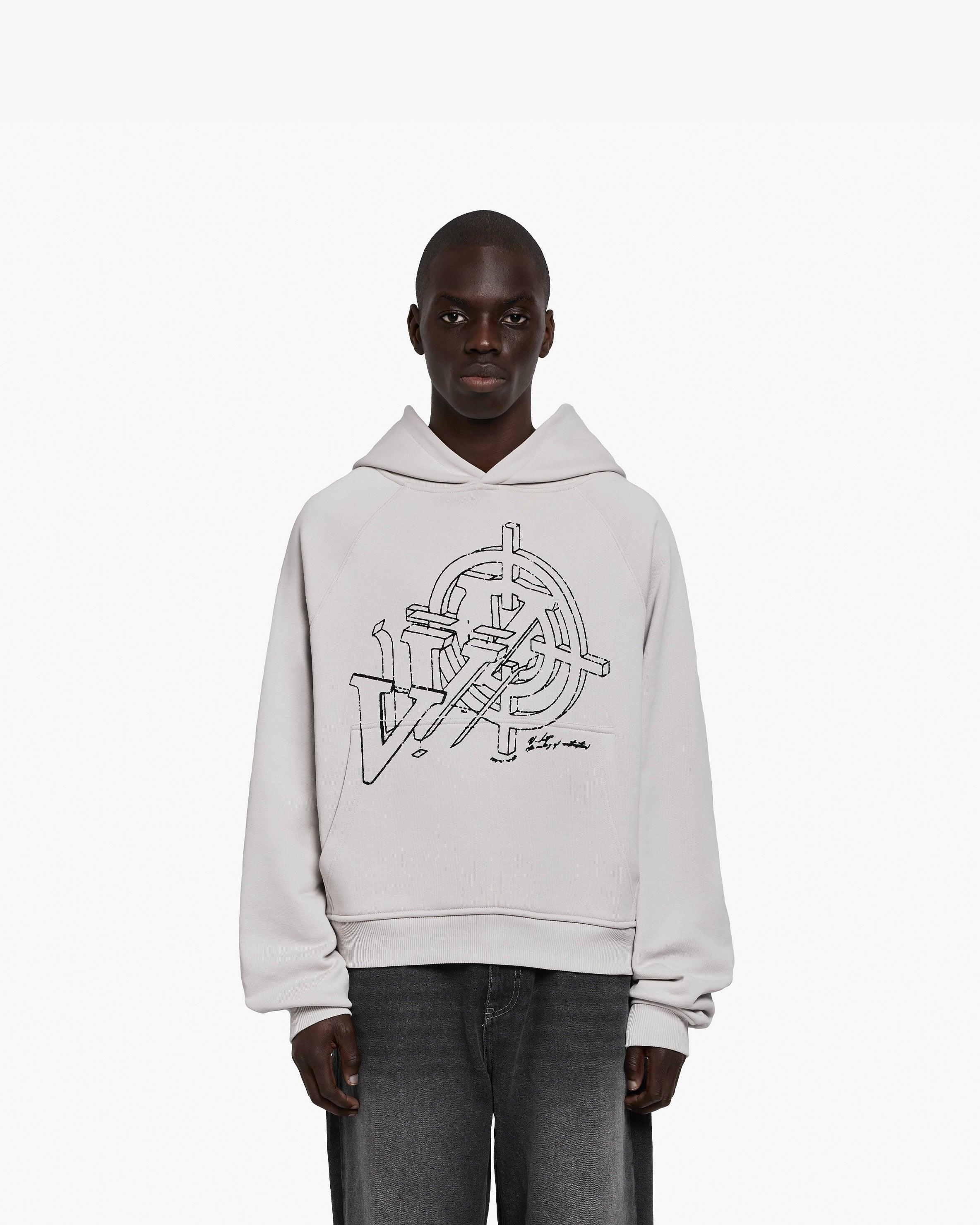 CONSTRUCTION LOGO HOODIE GREY