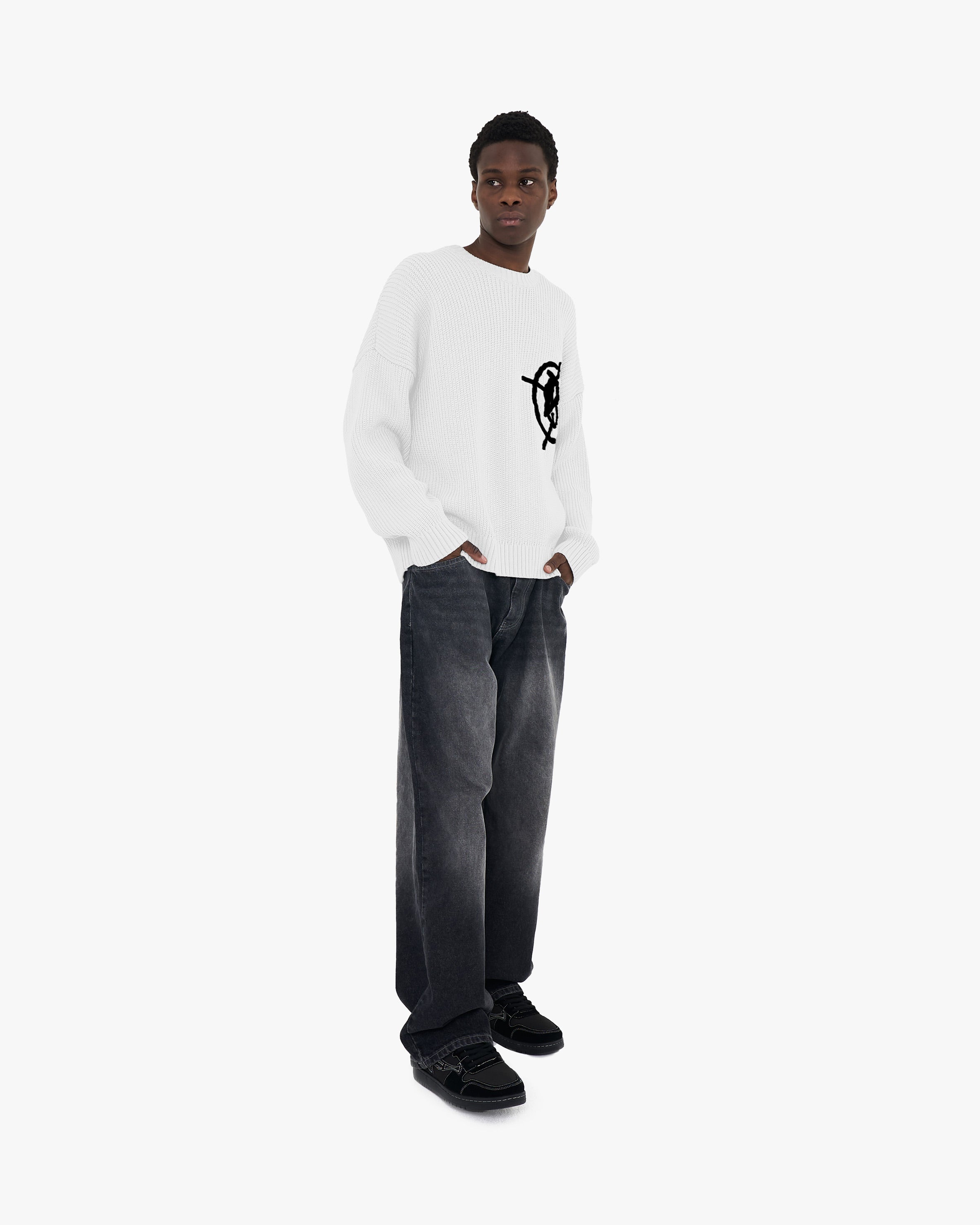 V-LOGO KNITWEAR WHITE