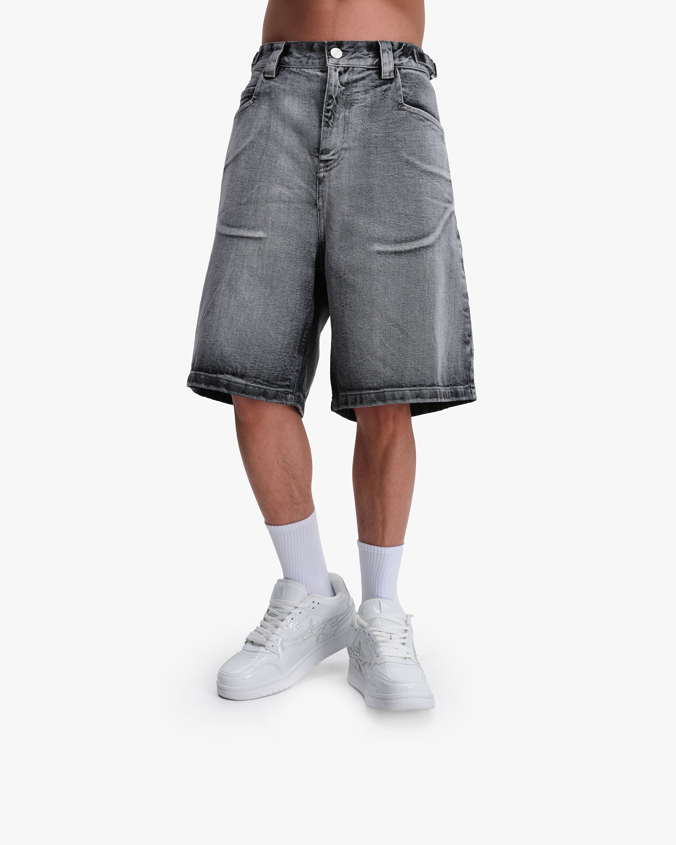 IVORY DENIM JORTS
