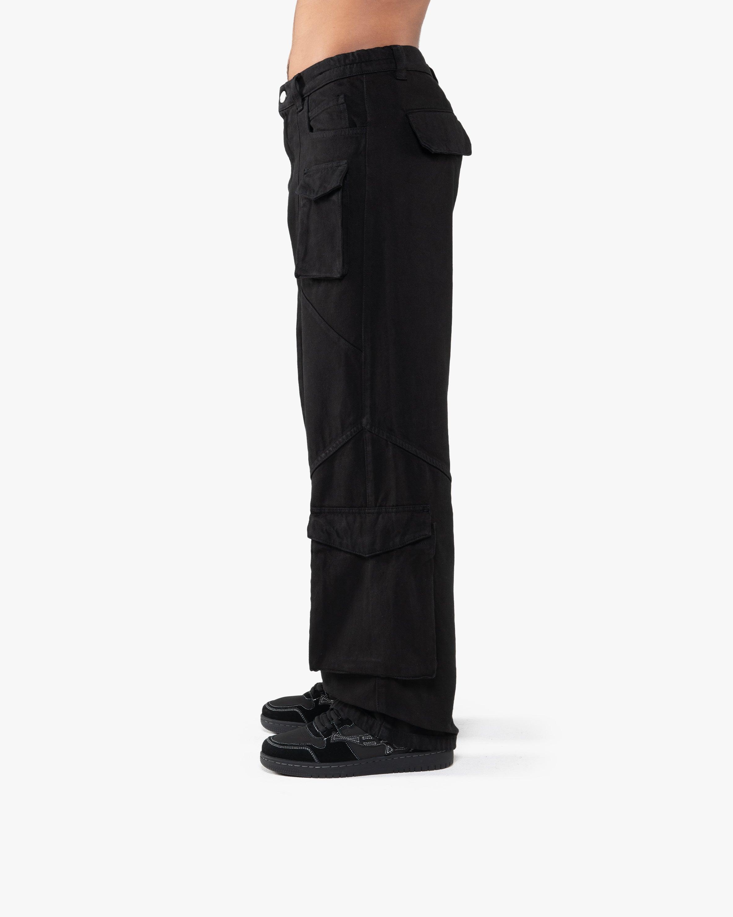 ASYMETRICAL CARGOPANTS BLACK