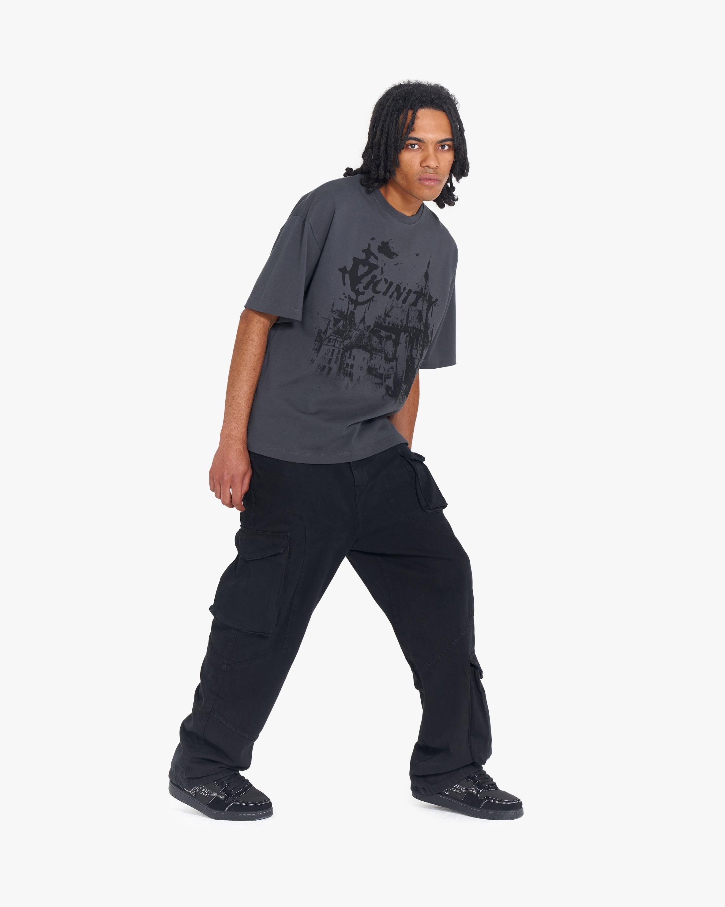 HAUNTED HOUSE TEE DARK GREY