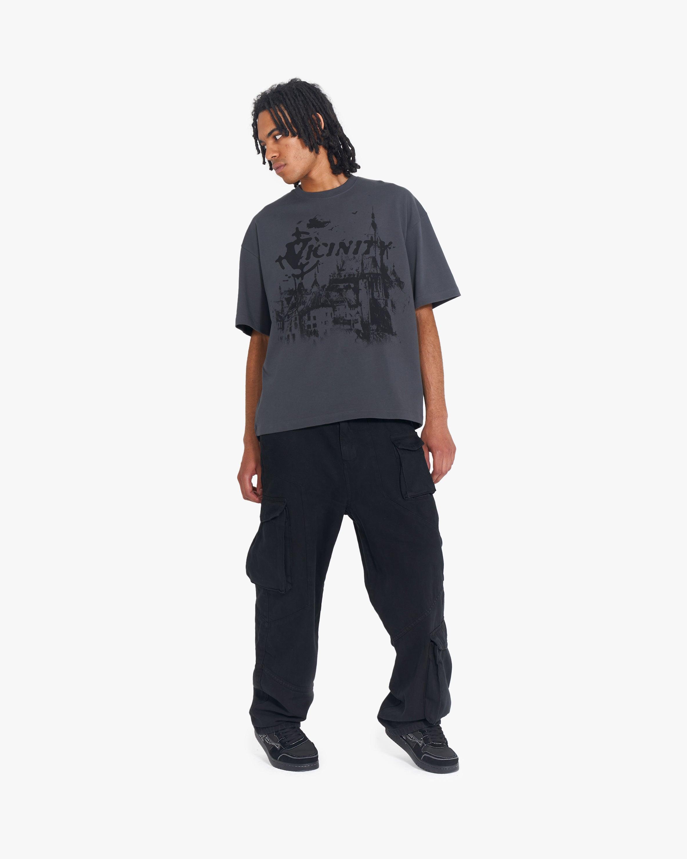 HAUNTED HOUSE TEE DARK GREY
