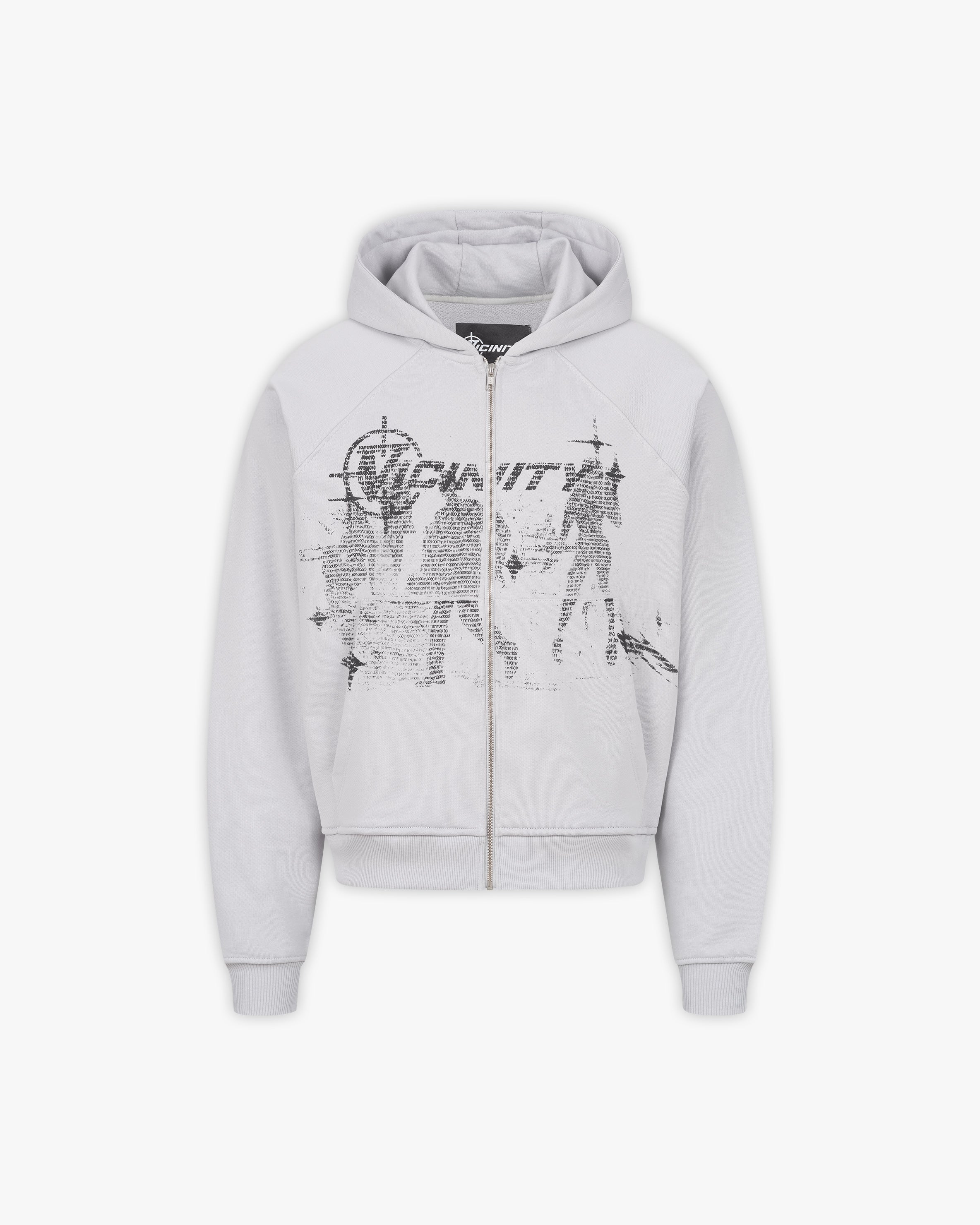 BINARY ZIP HOODIE GREY